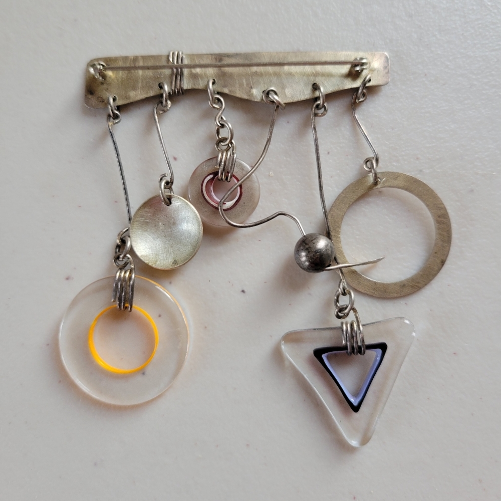Contemporary Mixed Materials Brooch View 3